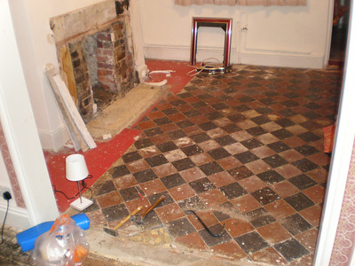 The dining room floor