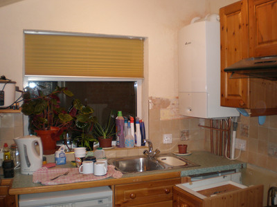 Combi boiler installed in kitchen