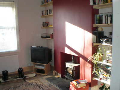 Front room shelves